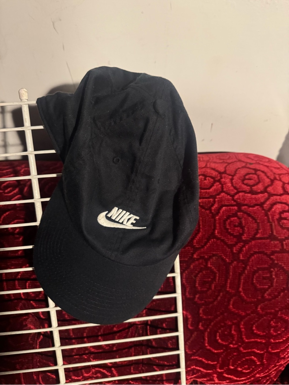 Nike Black Cap with White Swoosh Logo